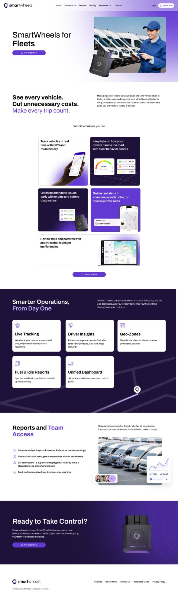 SmartWheels for Fleets Page Walkthrough