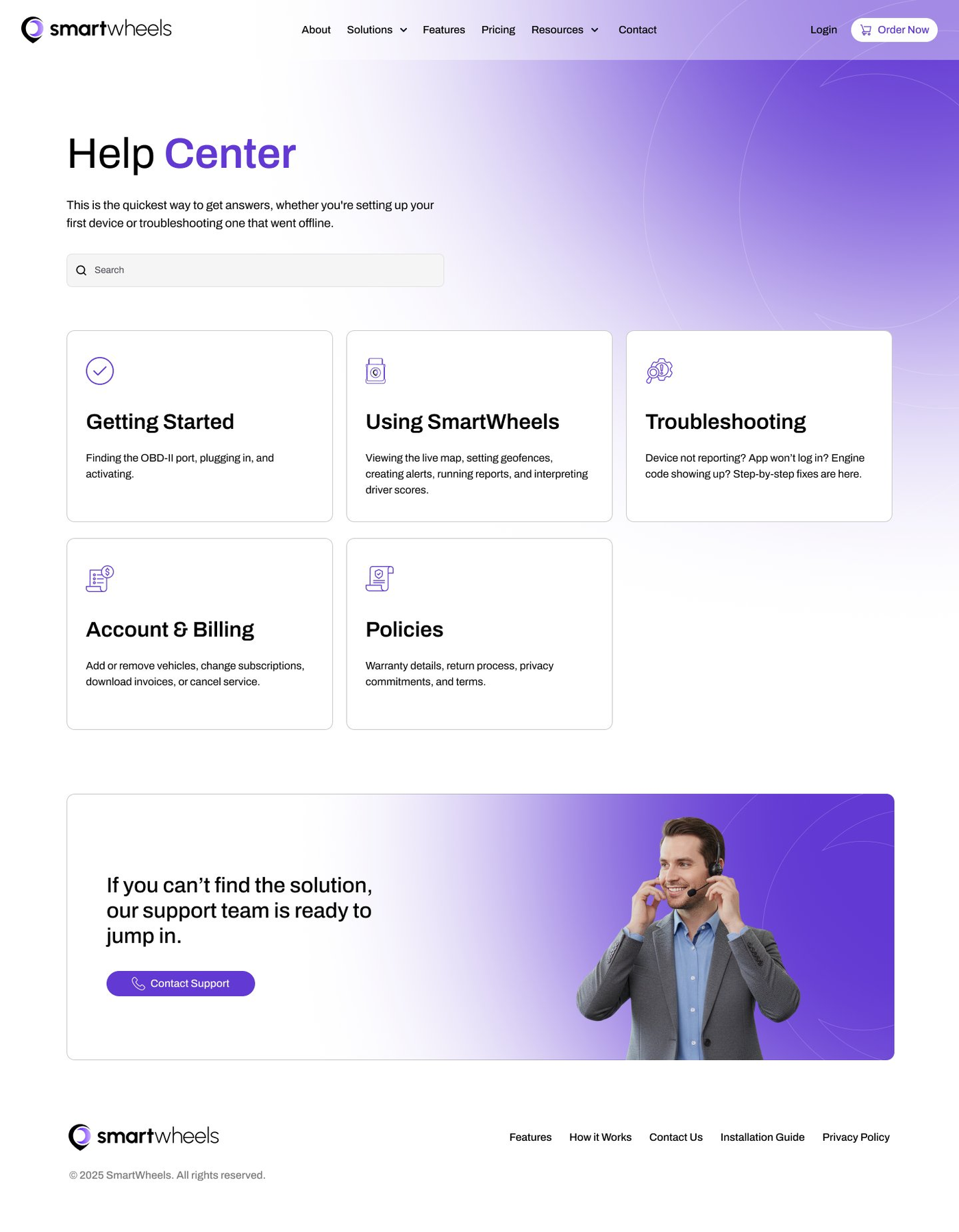 Help Center UI
