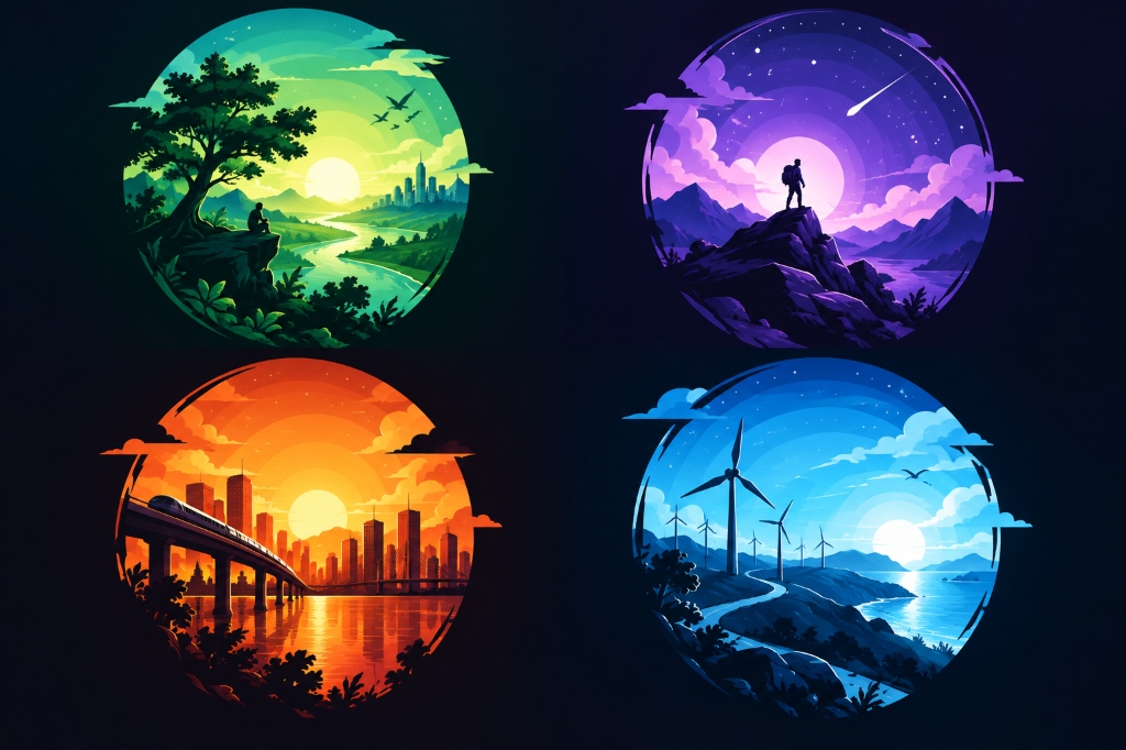 Circular Landscape Motifs